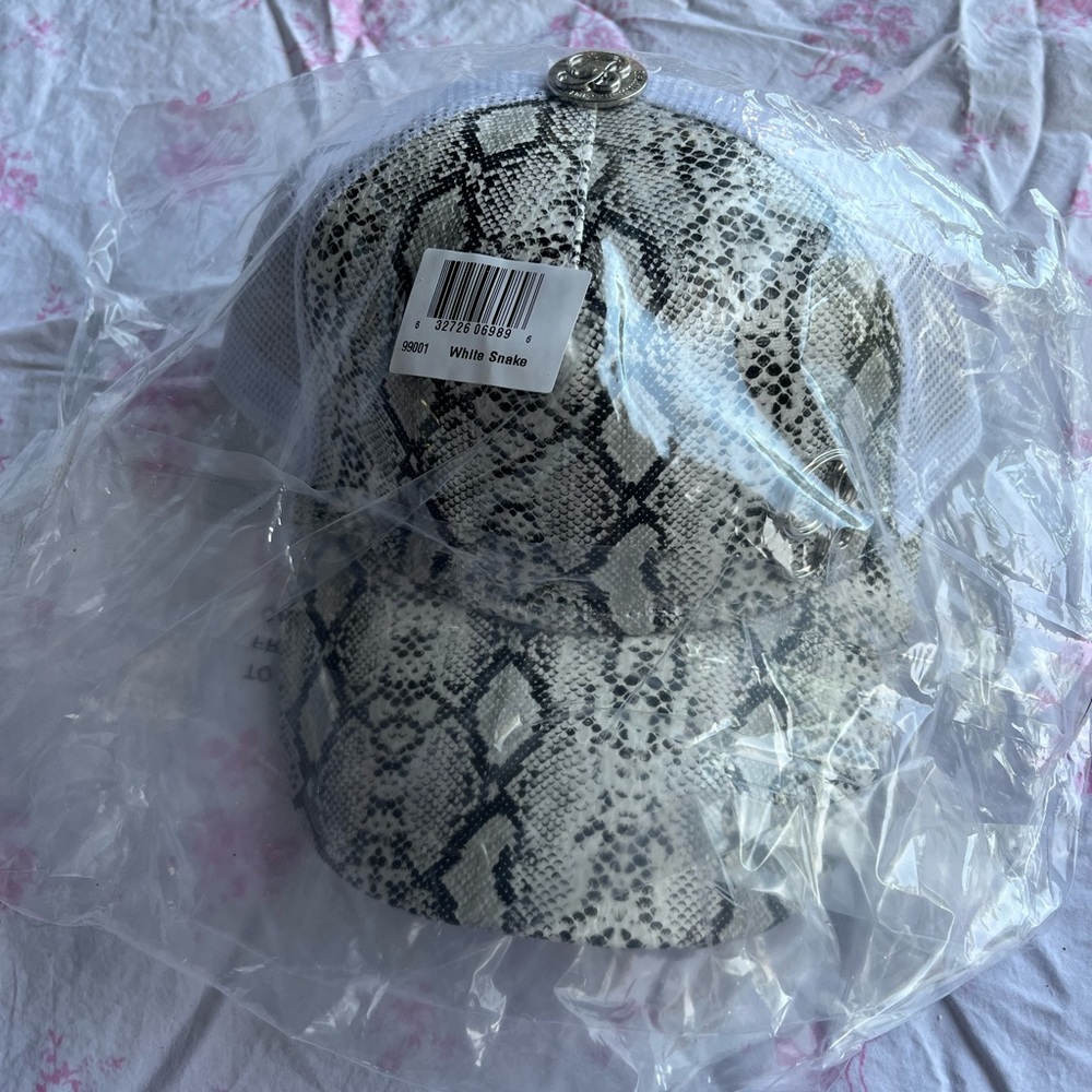 Snake Print Grey and White Bombshell Sportswear Baseball Hat